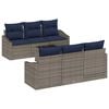 vidaXL Set de canapea cu pernă 7 pcs Gri și bleumarin poliratan