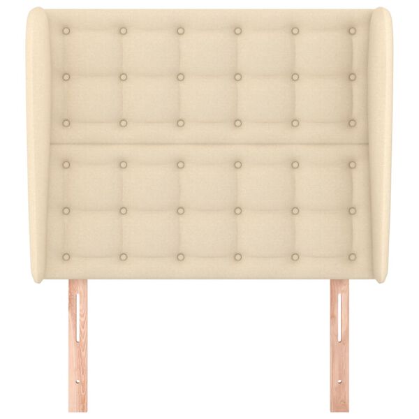 vidaXL Tăblie de pat cu aripioare, crem, 103x23x118/128 cm, textil