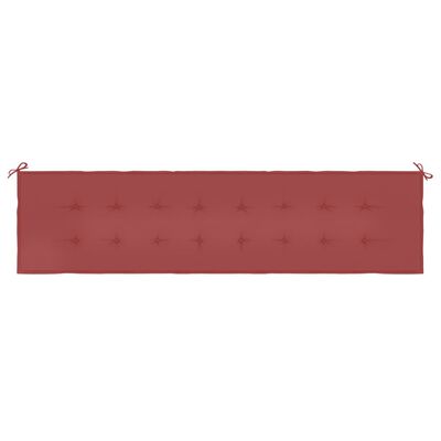 vidaXL Pernă de bancă de grădină, roșu, 200x50x3 cm, textil Oxford