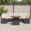 vidaXL Set de canapele pentru grădină 8 pcs Negru Rattan poli