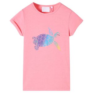 vidaXL Tricou de copii, roz aprins, 128
