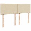 vidaXL Pat box spring cu saltea, crem, 140x200 cm, textil