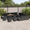 vidaXL Set de canapele pentru grădină 14 pcs Negru Rattan poli