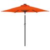 vidaXL Umbrelă soare grădină st&acirc;lp din oțel/LED teracotă 225x225x212cm