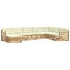 vidaXL Set de canapele de exterior 8 buc. Alb și crem Poliester