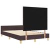 vidaXL Cadru de pat cu headboard Maro &icirc;nchis 120 x 190 cm țesătură
