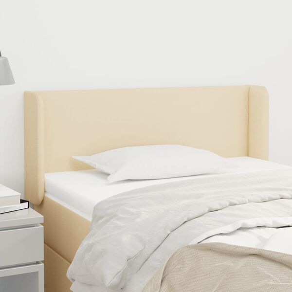 vidaXL Tăblie de pat cu aripioare crem 83x16x78/88 cm textil