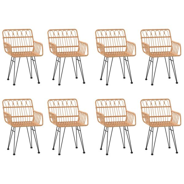 vidaXL Set mobilier de grădină, 9 piese, poliratan