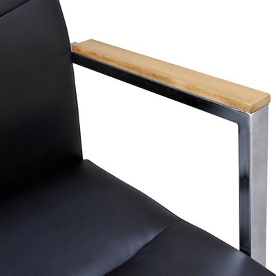 Scaun pentru birou din piele artificială rotativ reglabil Negru