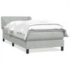 vidaXL Pat box spring cu saltea, gri deschis, 80x210 cm, catifea