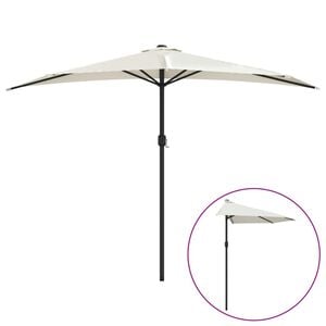 vidaXL Umbrelă de soare de balcon, tijă aluminiu, nisipiu, 300x155 cm