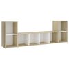vidaXL Set de dulapuri TV, 3 piese, alb/stejar sonoma, lemn prelucrat
