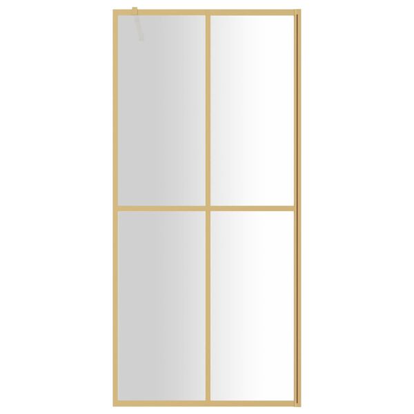 vidaXL Paravan de duș walk-in auriu, 90x195 cm sticlă ESG transparentă
