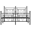 vidaXL Cadru pat metalic cu tăblie de cap/picioare, negru, 135x190 cm