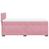vidaXL Pat box spring cu saltea, roz, 80x200 cm, catifea