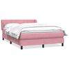 vidaXL Pat box spring cu saltea, roz, 140x210 cm, catifea