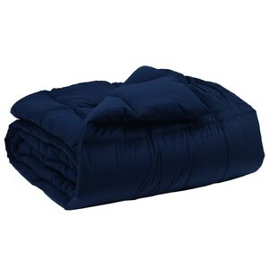 vidaXL Duvet de iarnă Patos Albastru &icirc;nchis 135 x 200 cm Microfibră