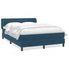 vidaXL Pat box spring cu saltea, albastru &icirc;nchis, 160x210 cm, catifea