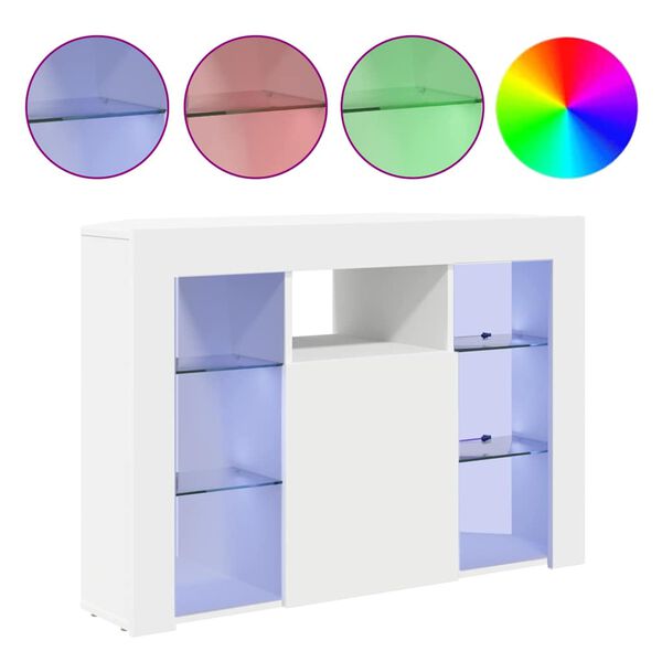 vidaXL Șifonier LED pentru TV colțar Alb 100x40x68cm Lemn compozit