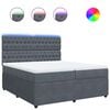 vidaXL Pat box spring cu saltea, gri &icirc;nchis, 200x200 cm, catifea