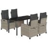vidaXL Set mobilier de grădină cu perne, 5 piese gri deschis poliratan
