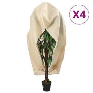 vidaXL Protecție de fleece plante cu fermoar 4 buc 70 g/m&sup2; 3,93x3 m