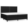 vidaXL Pat box spring cu saltea, negru, 200x200 cm, textil