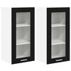 vidaXL Dulap suspendat cu ușă 2 pcs Stejar Negru 40 x 31 x 80 cm