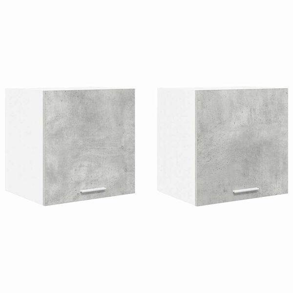 vidaXL Dulap suspendat cu ușă 2 pcs Gri beton și Alb 40 x 31 x 40 cm