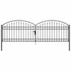 vidaXL Poartă de gard ASSEN 401 x 175,5 cm Oțel Gri Blocat