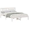 vidaXL Cadru de pat cu headboard Alb 120 x 190 cm Lemn de pin masiv