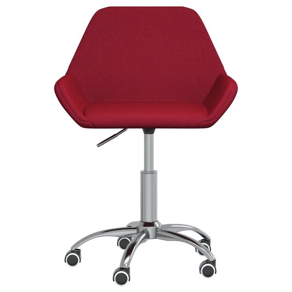 vidaXL Scaun de bucătărie pivotant, roșu vin, material textil
