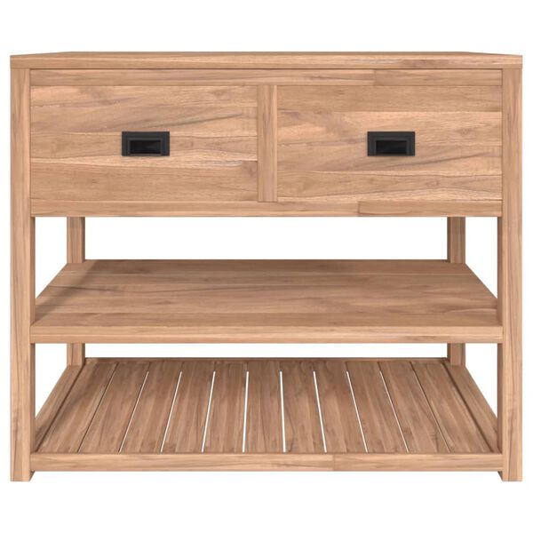 vidaXL Dulap de baie, 90x45x75 cm, lemn masiv de tec