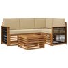 vidaXL Set de canapele de exterior 5 buc. Natural și Bej Poliester