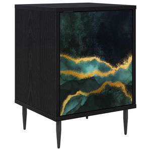 vidaXL Dulap de noapte WIJHE Stejar Negru 36 x 33 x 51 cm