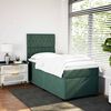 vidaXL Pat box spring cu saltea, verde &icirc;nchis, 90x190 cm, catifea