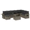 vidaXL Set canapele de grădină, 9 piese, cu perne, gri, poliratan