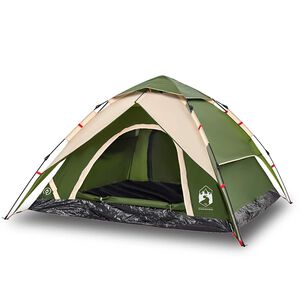 vidaXL Cort de camping cupolă 5 persoane, setare rapidă, verde