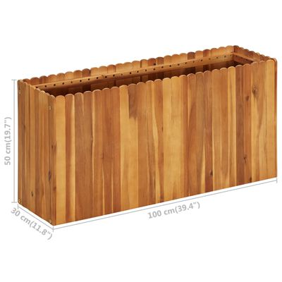 vidaXL Strat înălțat de grădină, 100x30x50 cm, lemn masiv de acacia