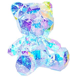 vidaXL Ursuleț prismatic iridescent cu LED Multicolour 32 x 28 x 38 cm
