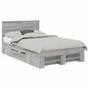 vidaXL Cadru de pat Gri Sonoma 120 x 200 cm Lemn prelucrat