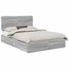 vidaXL Pat cu storage cu sertar Gri Sonoma 150 x 200 cm Lemn prelucrat