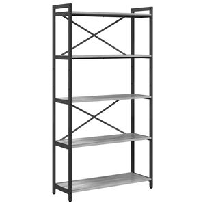 vidaXL Raft pentru cărți 80 x 30 x 155 cm Lemn prelucrat sonoma gri