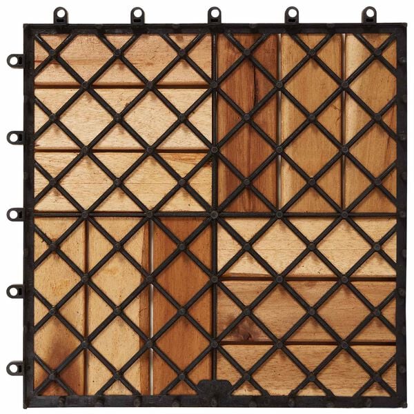vidaXL Plăci pentru Deck 10 pcs Maro 30 x 30 cm Lemn de Acacia