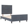 vidaXL Pat cu arcuri cu headboard Gri &icirc;nchis 120 x 200 cm Catifea