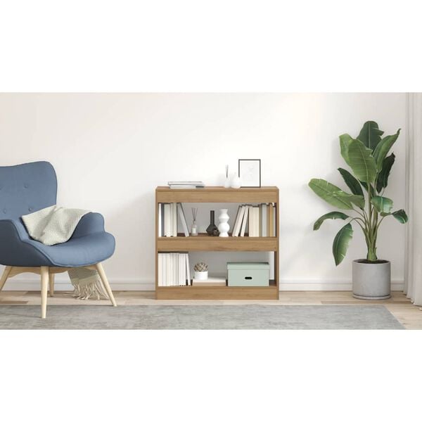 vidaXL Bibliotecă/Separator de cameră, Stejar artizanal, 80x30x72 cm
