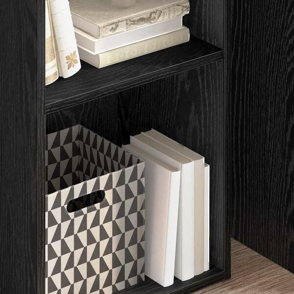 vidaXL Raft pentru cărți Stejar Negru 40 x 30 x 77 cm Lemn compozit