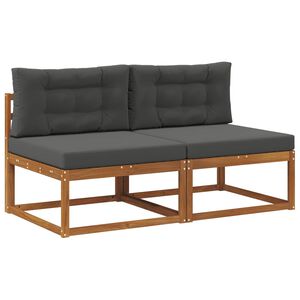 vidaXL Canapea Medie pentru Exterior cu pernă 2 Bucată natural