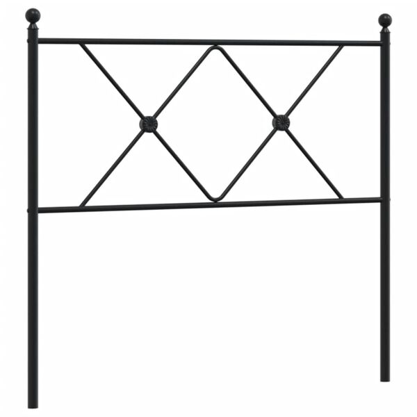 vidaXL Tăblie de pat de schimb metalică, negru, 90 cm