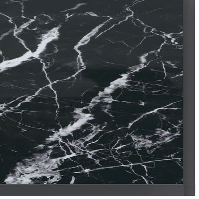 vidaXL Masă consolă,negru, 180x35x75,5 cm, sticlă securizată
